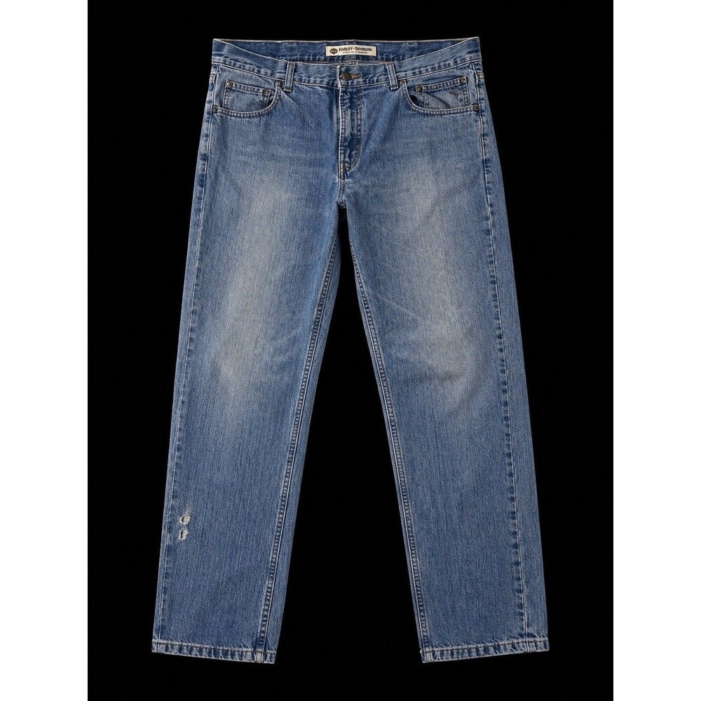 Harley-Davidson Jeans Mens 38x34 Distressed Biker Motorcycle Denim Straight Pant